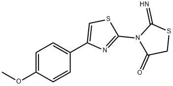 2-imino-3-[4-(4-methoxyphenyl)-1,3-thiazol-2-yl]-1,3-thiazolidin-4-one Struktur