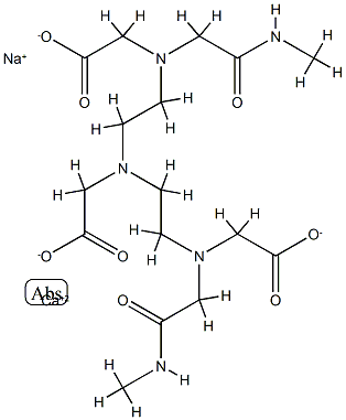 calcium sodium 2-[bis[2-(carboxylatomethyl-(methylcarbamoylmethyl)amino)ethyl]amino]acetate Struktur