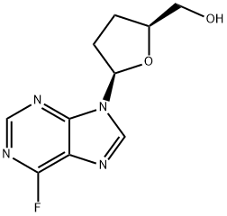 (2S)-5α-(6-Fluoro-9H-purine-9-yl)tetrahydrofuran-2α-methanol Struktur