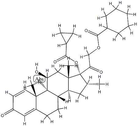 地塞米松 21-環(huán)己烷羧酸酯 17-環(huán)丙烷羧酸酯, 132245-57-9, 結(jié)構(gòu)式