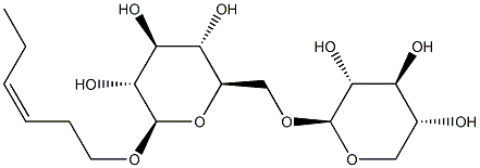 aoba alcohol xylopyranosyl-(1-6)-glucopyranoside Structure