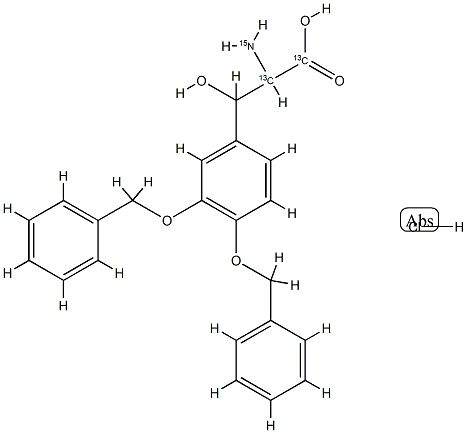 3,4-Di-O-benzyl Droxidopa-13C2,15N Hydrochloride\n(Mixture of Diastereomers) Struktur