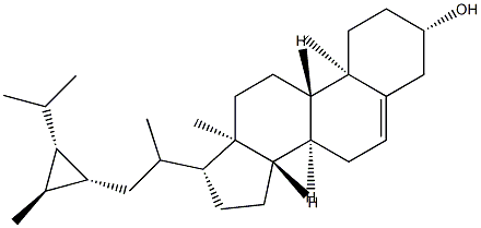 Pregn-5-en-3-ol, 20-methyl-21-(2-methyl-3-(1-methylethyl)cyclopropyl)- , (3beta,20R,21(1R,2R,3S))- Struktur