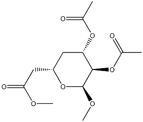 Methyl 2-O,3-O,6-O-triacetyl-4-deoxy-α-D-xylo-hexopyranoside Struktur