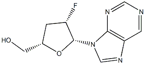 9-(2',3'-dideoxy-2'-fluoroarabinofuranosyl)purine Struktur