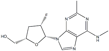 9-(2-Fluoro-2,3-dideoxy-β-D-threo-pentofuranosyl)-N,2-dimethyl-9H-purine-6-amine Struktur