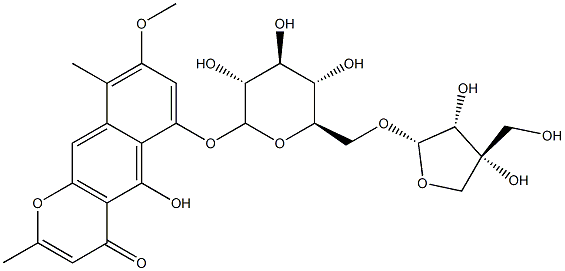 quinquangulin-6-apiofuranosyl-(1-6)-glucopyranoside Struktur