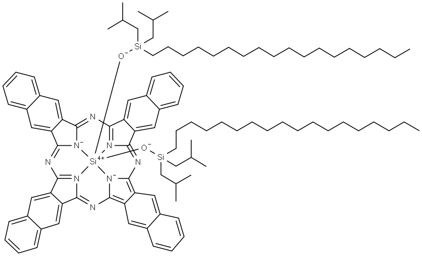 bis(di-isobutyloctadecylsiloxy)silicon 2,3-naphthalocyanine Struktur