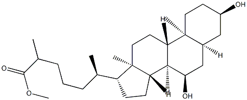 3α,7α-Dihydroxy-5β-cholestan-26-oic acid methyl ester Struktur