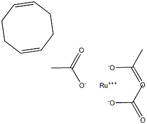 Bis(acetato)-(1,5-cyclooctadiene)ruthenium(Ⅱ) Struktur