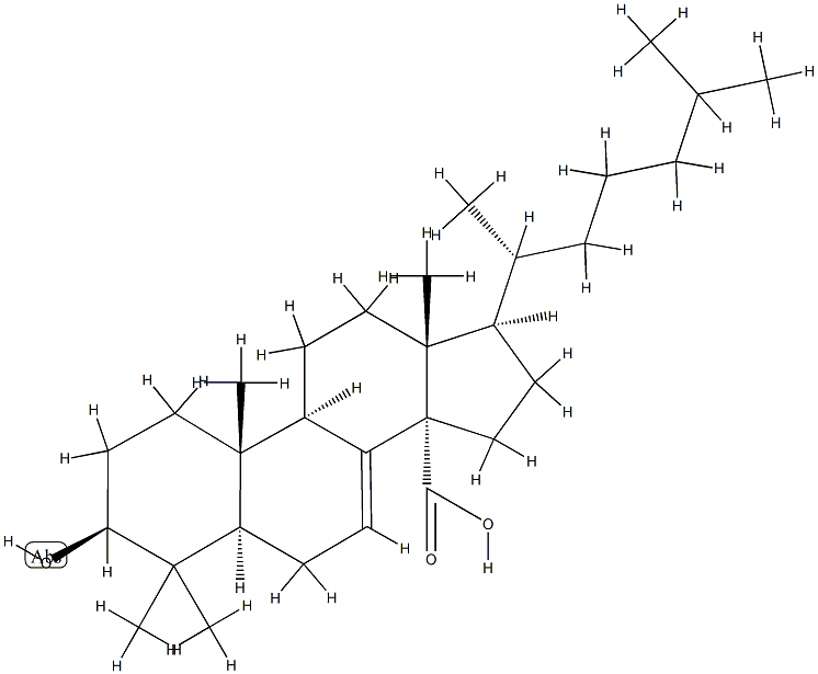 3-hydroxylanost-7-en-32-oic acid Struktur