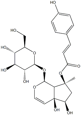 8-O-4-Hydroxycinnamoylharpagide Struktur