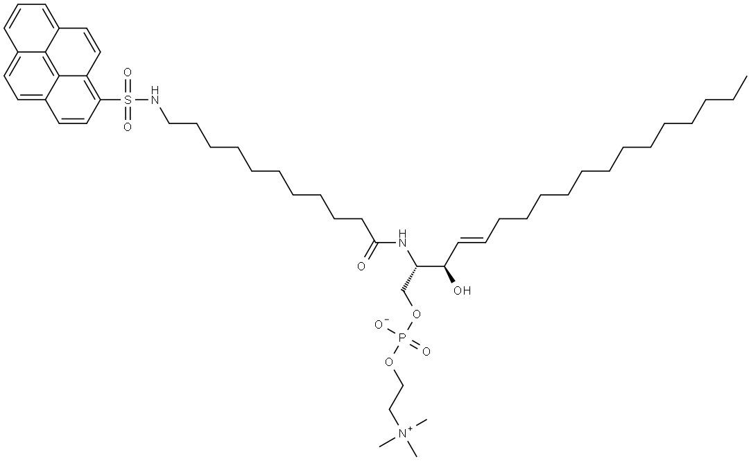 N-(11-(1-pyrene)sulfonylaminoundecanoyl)sphingomyelin Struktur