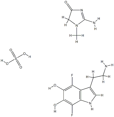 4,7-difluoro-5,6-dihydroxytryptamine creatinine Struktur