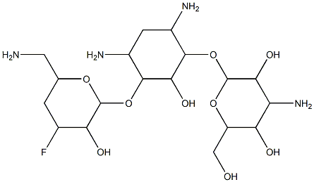 3',4'-dideoxy-3'-fluorokanamycin A Struktur