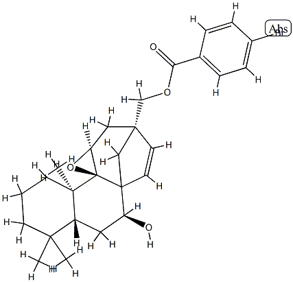 17-(4-bromobenzoyloxy)-9,11-epoxy-7-hydroxybeyerene Struktur