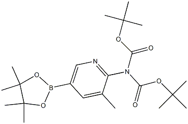 2-N, N-(Bis-Boc-aMino)-3-Methylpyridine-5-boronic acid pinacol ester Struktur