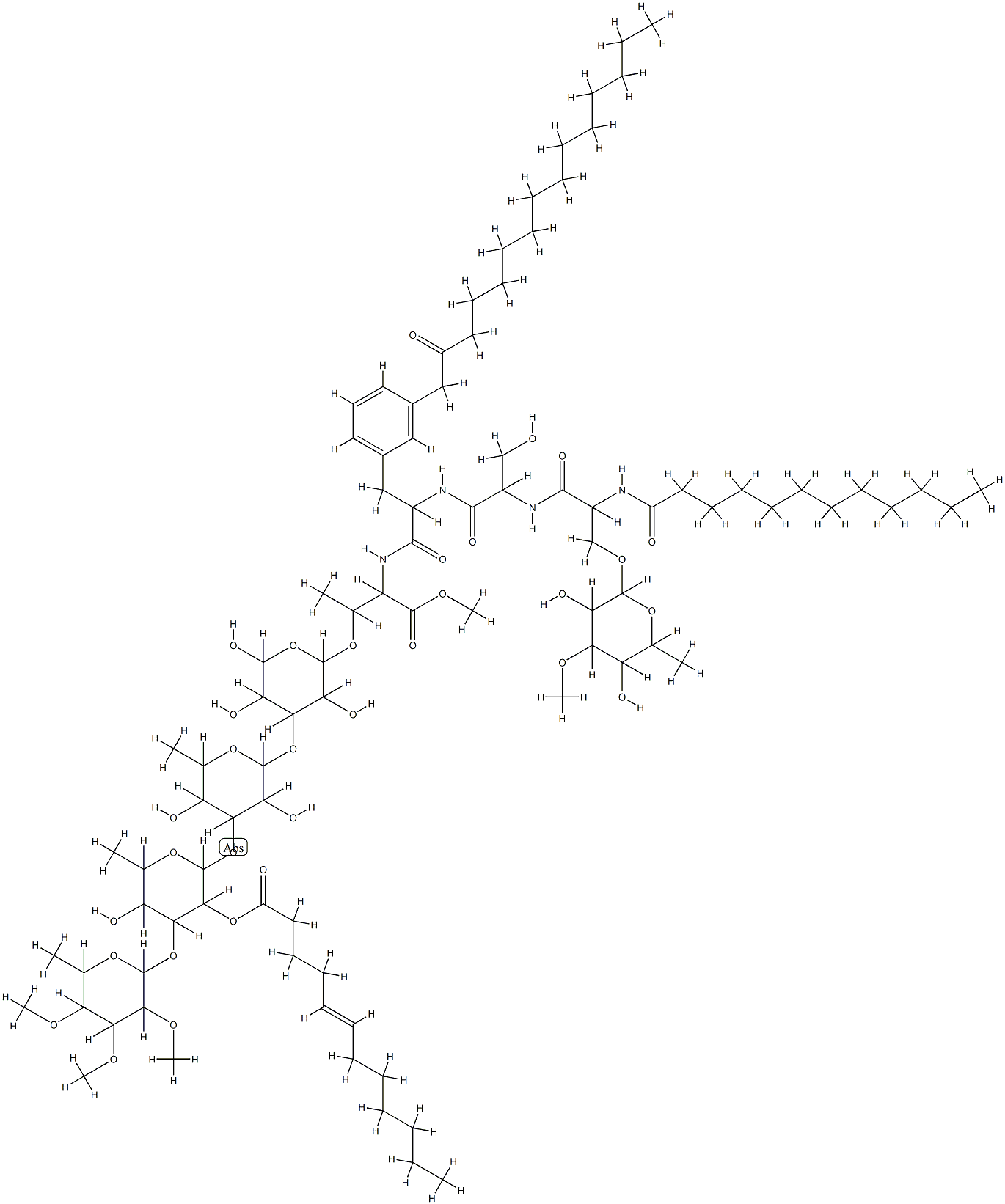 GPL X1 glycopeptidolipid Struktur