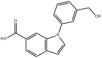 1-(3-Hydroxymethylphenyl)-1H-indole-5-carboxylic acid Struktur