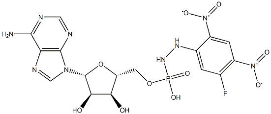 adenosine-5-N'-(2,4-dinitro-5-fluorophenyl)phosphohydrazine Struktur