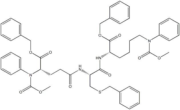 N,N-Dibenzyloxycarbonyl-S,O,O-tri-benzyl-L-γ-glutaMyl-L-cysteinyl-L-lysine Struktur