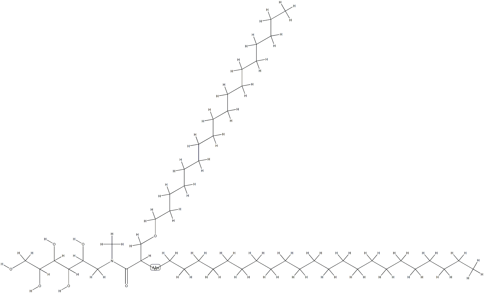 2-docosoxy-N-methyl-3-octadecoxy-N-(2,3,4,5,6-pentahydroxyhexyl)propan amide Struktur