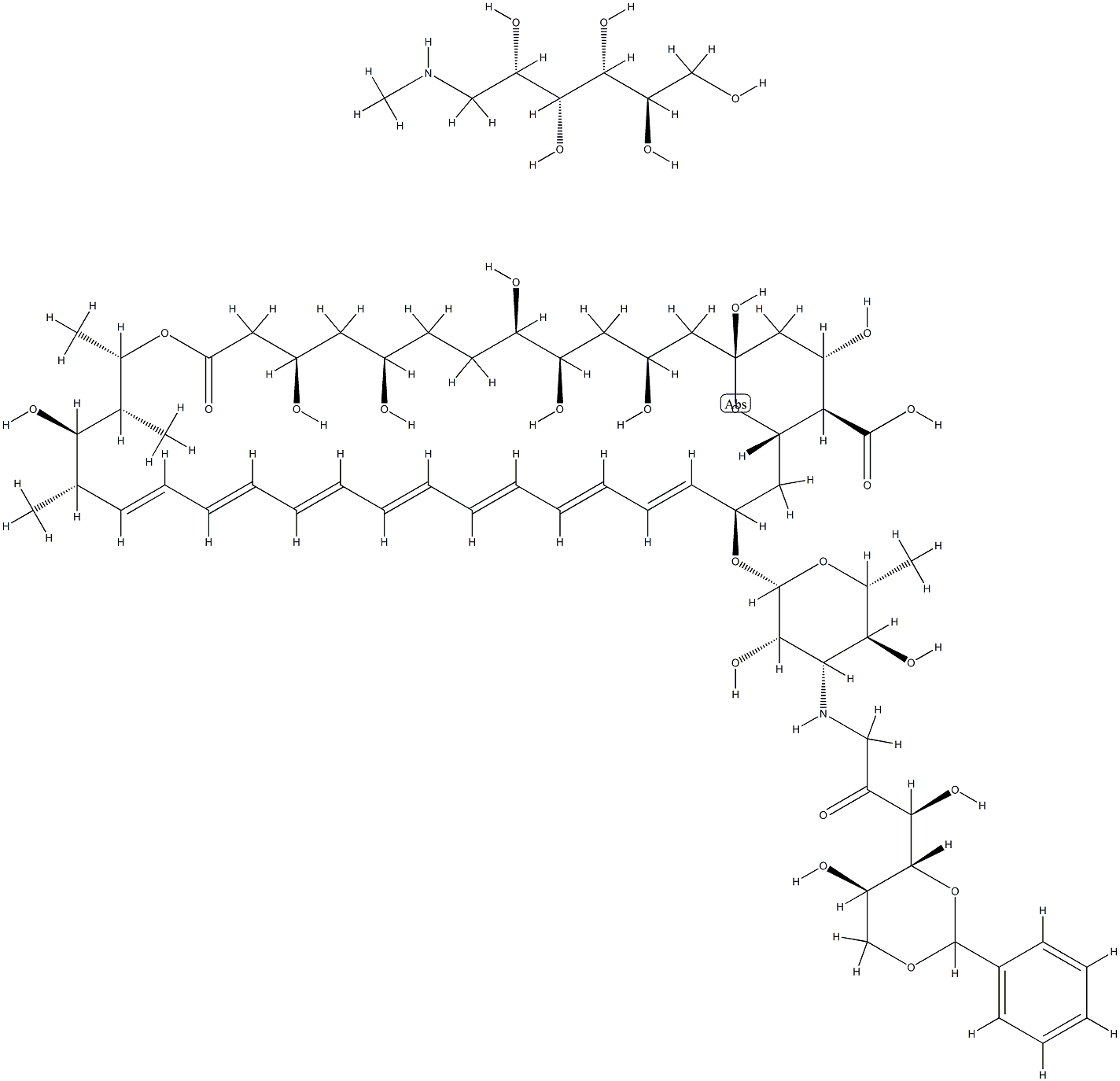 1-Deoxy-1-amino-4,6-O-benzylidene-fructosylamphotericin B Struktur