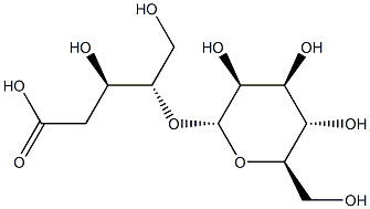 2-deoxy-4-O-mannopyranosyl-erythro-pentonic acid Struktur