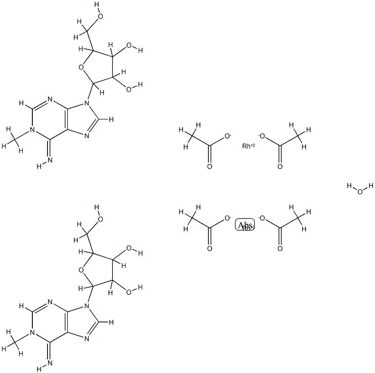 tetrakis(mu-aceto)-bis(1-methyladenosine)dirhodium (II) Struktur