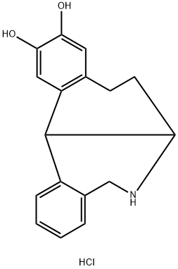 (±)-trans-10,11-Dihydroxy-5,6,6a,7,8,12b-hexahydrobenzo[a]phenanthridine  hydrochloride Struktur