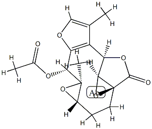 (1aR,2R,6R,6aS,7aS,9aS)-2-(Acetyloxy)-1a,6,6a,8,9,9a-hexahydro-1a,5-dimethyl-2H-6,7a-(epoxymethano)bisoxireno[4,5:8,9]cyclodeca[1,2-b]furan-10-one Struktur