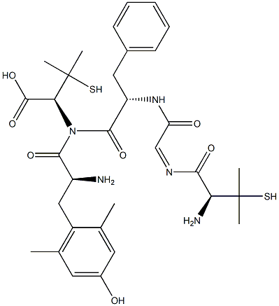 enkephalin, 2,6-dimethyl-Tyr(1)-Pen(2,5)- Struktur