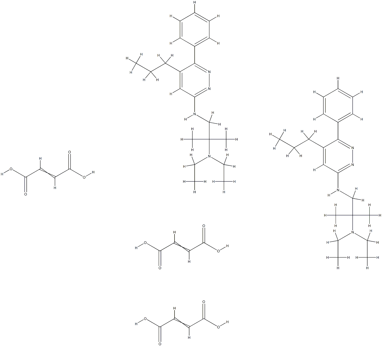 N'',N''-DIETHYL-2-METHYL-N-(6-PHENYL-5-PROPYLPYRIDAZIN-3-YL)PROPANE-1,2-DIAMINE--FUMARIC ACID (2:3) Struktur