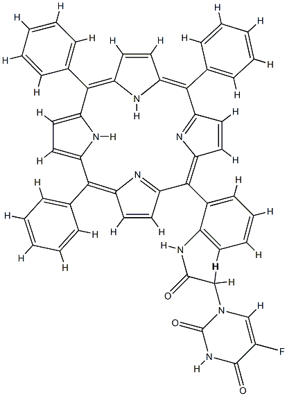 5,10,15-triphenyl-(20-(5-fluorouracil)acetylamino)phenylporphyrin Struktur