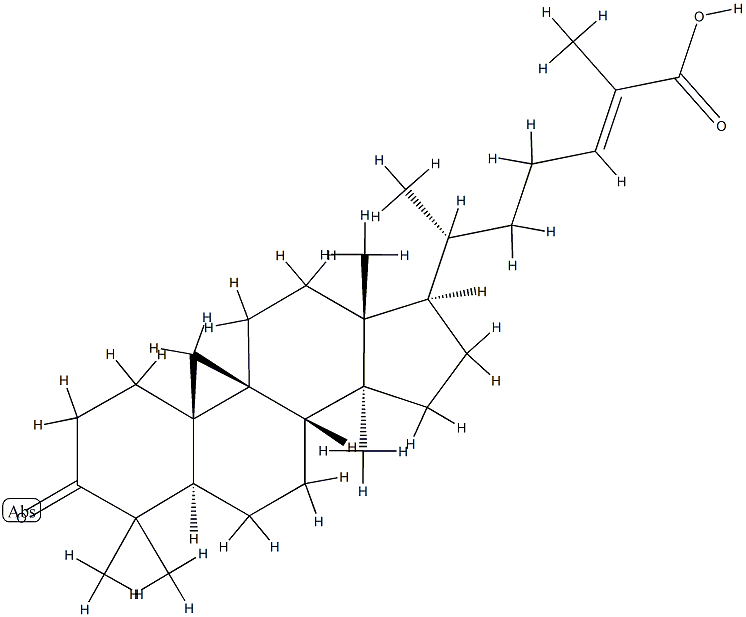 (24E)-3-Oxo-9β,19-cyclo-5α-lanost-24-en-26-oic acid Struktur