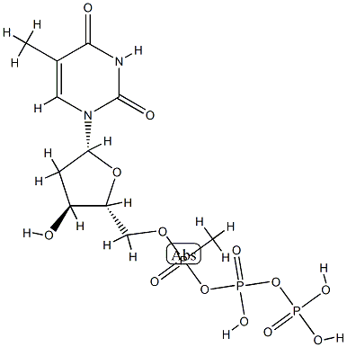 2'-deoxythymidine-5'-(alpha-methylphosphonyl)-beta,gamma-diphosphate Struktur