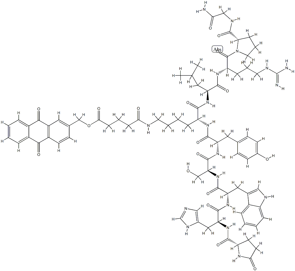 LHRH, lysine(6)-glutaryl-2-(hydroxymethyl)anthraquinone Struktur