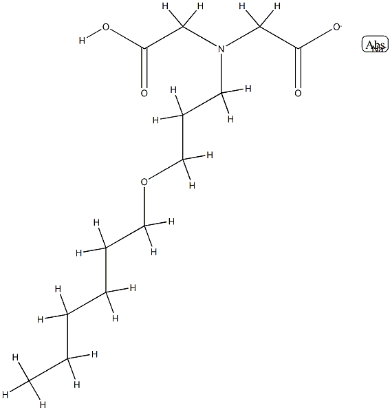 Glycine, N-(carboxymethyl)-N-3-(hexyloxy)propyl-, monosodium salt Struktur