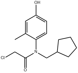 2-chloro-N-(cyclopentylmethyl)-N-(4-hydroxy-2-methylphenyl)acetamide Struktur