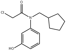 2-chloro-N-(cyclopentylmethyl)-N-(3-hydroxyphenyl)acetamide Struktur