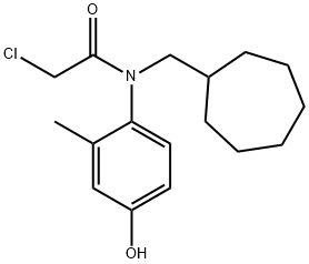 2-chloro-N-(cycloheptylmethyl)-N-(4-hydroxy-2-methylphenyl)acetamide Struktur