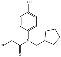 2-chloro-N-(cyclopentylmethyl)-N-(4-hydroxyphenyl)acetamide Struktur