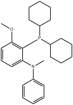 [2-Dicyclohexylphosphino-3-methoxy-N-methyl-N-phenylbenzenamine Struktur