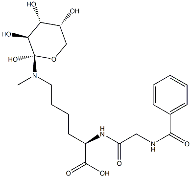 N(epsilon)-(1-deoxyfructos-1-yl)hippuryllysine Struktur