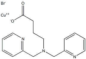 N,N-(bis(2-pyridylmethyl)-gamma-aminobutyrato)copper(II) Struktur