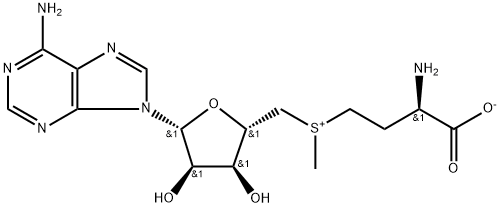 (±)-(5'-Adenosyl)[(R)-3-amino-3-carboxylatopropyl](methyl)sulfonium Struktur