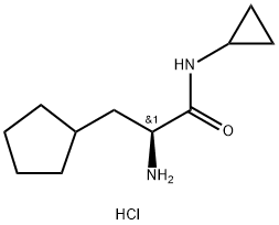 CyclopentanepropanaMide, α-aMino-N-cyclopropyl-, hydrochloride (1:1), (αS)- Struktur