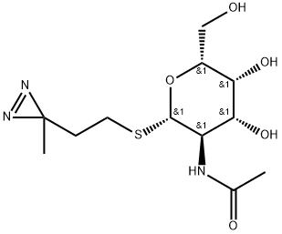 3-azi-1-((2-acetamido-2-deoxy-1-galactopyranosyl)thio)butane Struktur