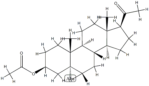 17β-Acetyl-5,6α-epoxy-5α-androstane-3β-ol acetate Struktur