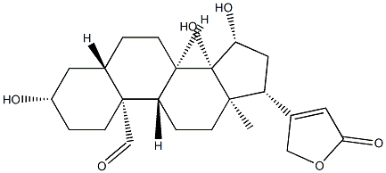 3β,14,15β-Trihydroxy-19-oxo-5α-card-20(22)-enolide Struktur